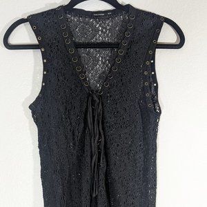 Salvage Crochet Corset Laced Tunic
